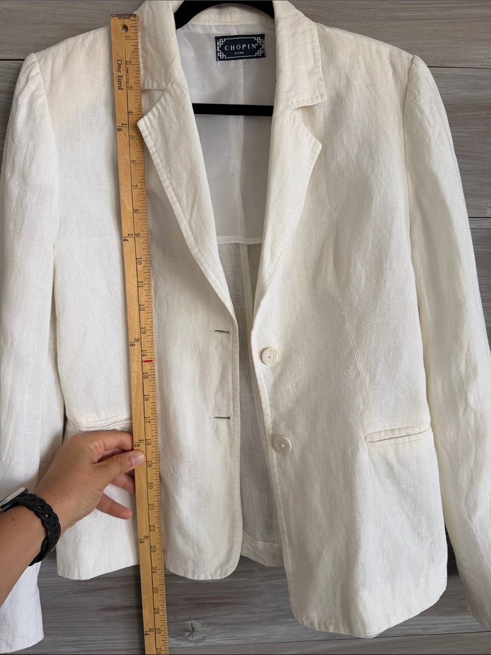 White 100% Italian Linen Blazer Women’s M - Picture 8 of 10